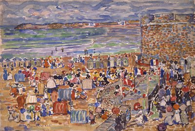 En la Playa, St. Malo, c.1907 de Maurice Brazil Prendergast